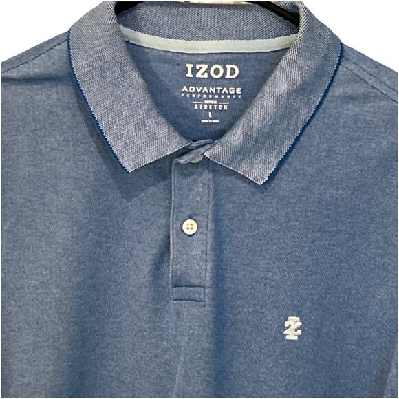 Izod Other - IZOD Advantage Performance Men's Size Large Solid Blue Short Sleeve Polo Shirt